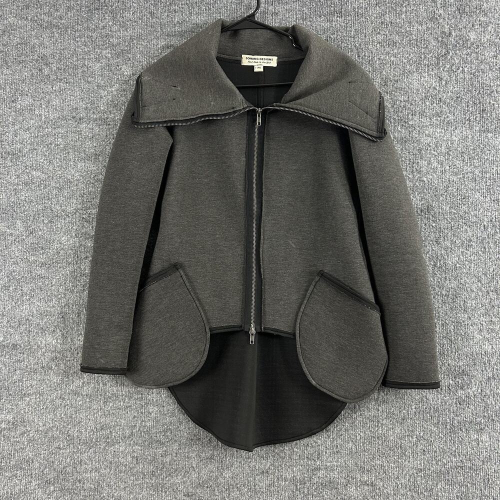 Sohung Designs Jacket Medium Hand Made Textured Lagenlook Artsy Grey New York